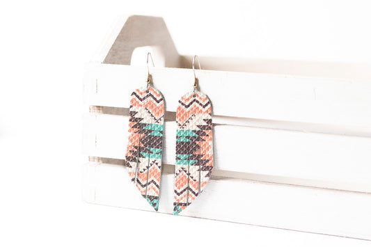 Leather Earrings / Fringe / Santa Fe Sunrise