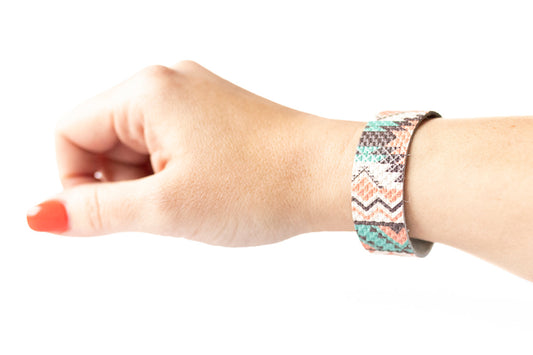 Leather Bracelet / Slim Cuff / Santa Fe Sunrise