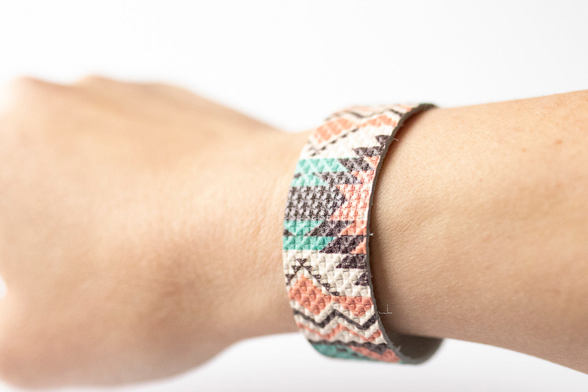 Leather Bracelet / Slim Cuff / Santa Fe Sunrise