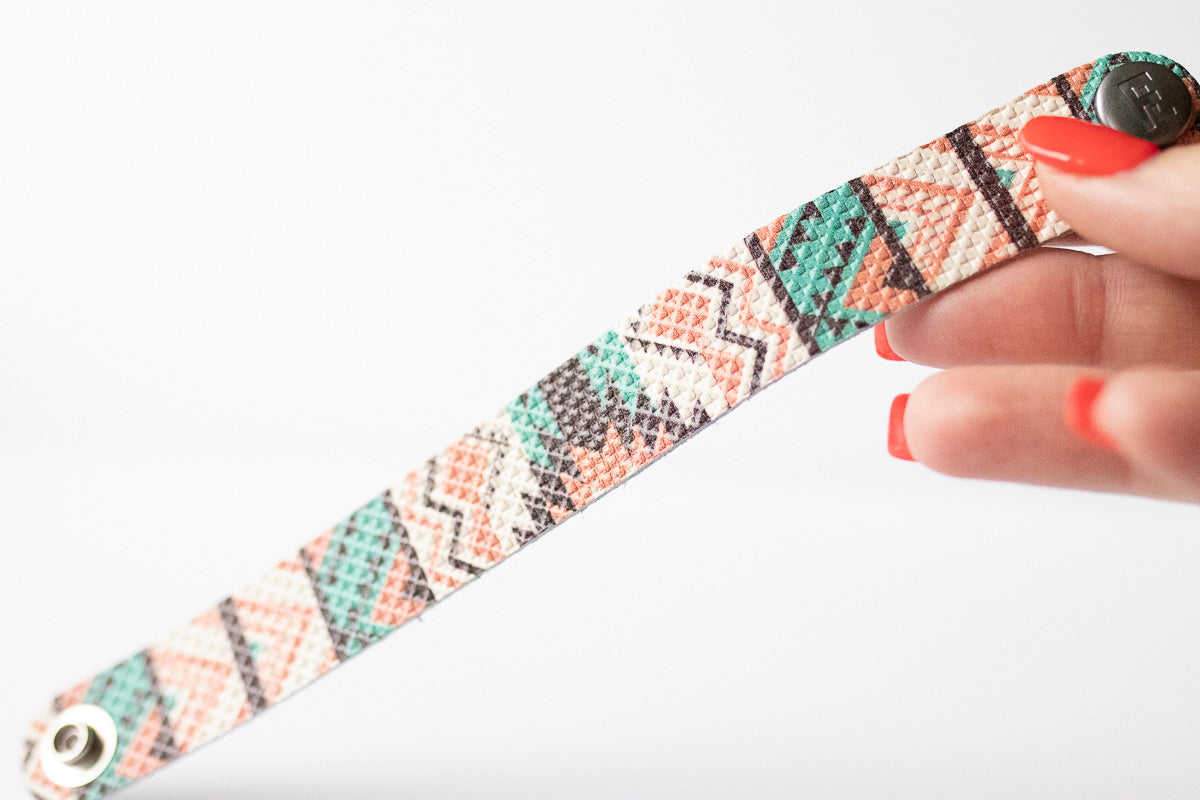 Leather Bracelet / Slim Cuff / Santa Fe Sunrise