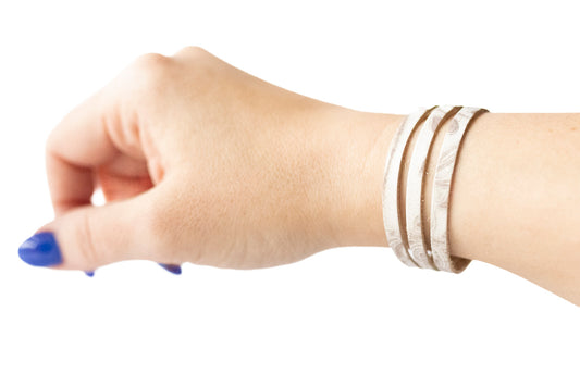 Leather Bracelet / Ultra Skinny Sliced Cuff / Western Wedding