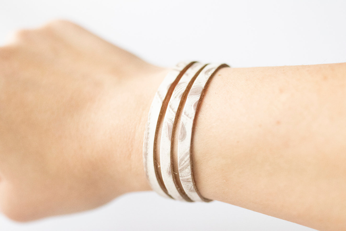 Leather Bracelet / Ultra Skinny Sliced Cuff / Western Wedding