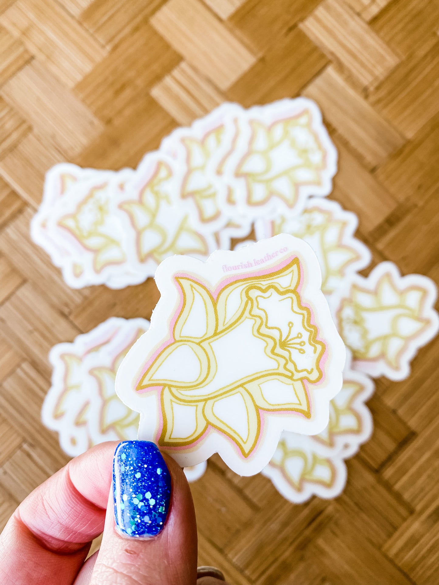 Flourish Leather Co Sticker / Flourish Daffodil
