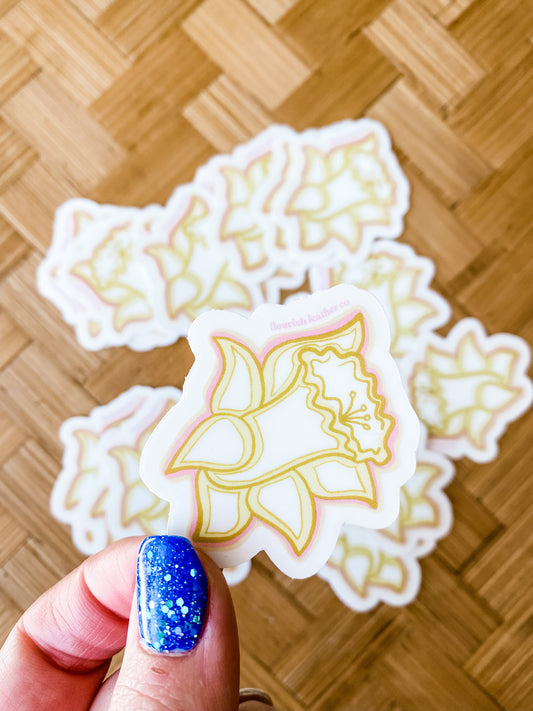 Flourish Leather Co Sticker / Flourish Daffodil