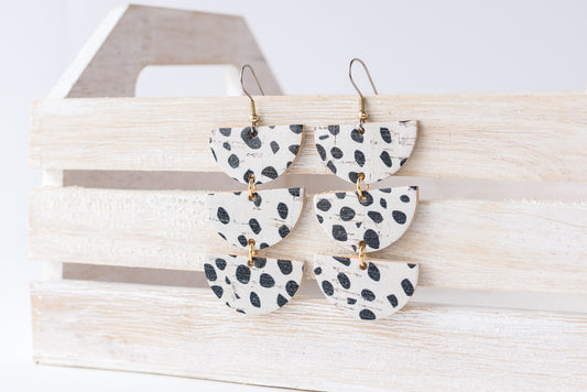 Leather Earrings / Tri Luna / Dottie Cork