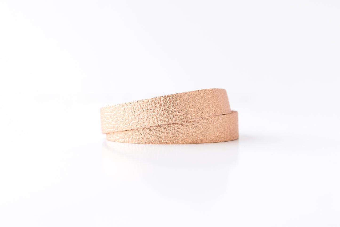 Leather Bracelet / Slim Wrap Cuff / Soft Copper
