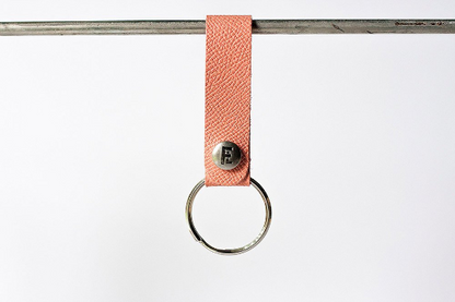 Leather Keychain / Snap Loop / Summer Peach