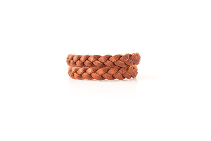 Double Wrap Braided Leather Bracelet / Copper Cowboy