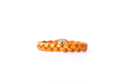 Braided Leather Bracelet / Autumn Blaze