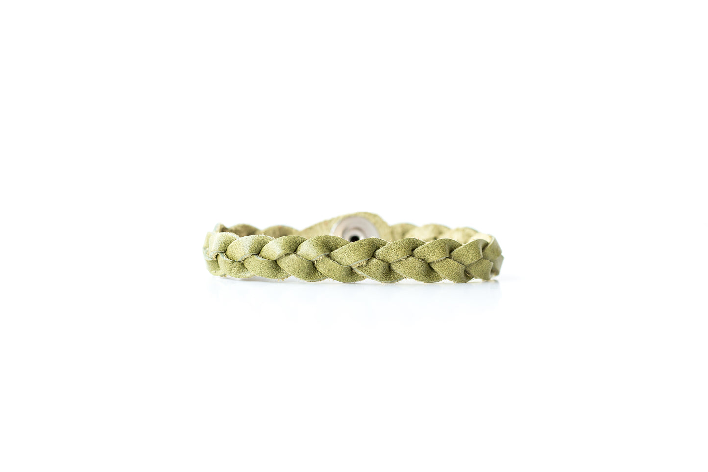 Braided Leather Bracelet / Grass Green