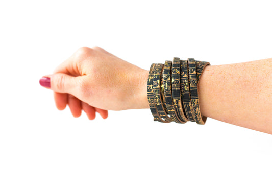 Leather Bracelet / Original Sliced Wrap Cuff / Egyptian Cork