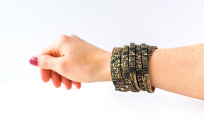 Leather Bracelet / Original Sliced Wrap Cuff / Egyptian Cork