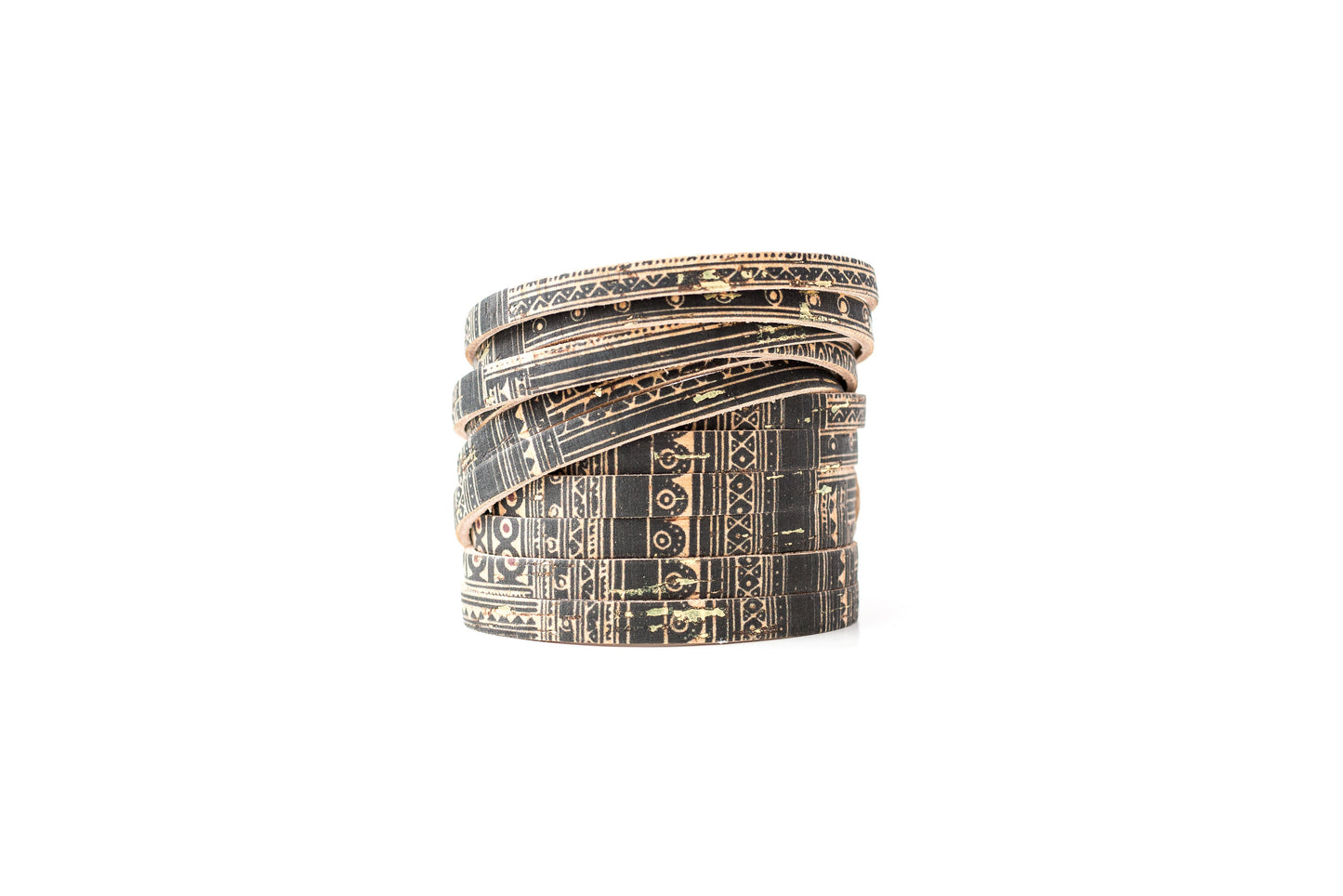 Leather Bracelet / Original Sliced Wrap Cuff / Egyptian Cork