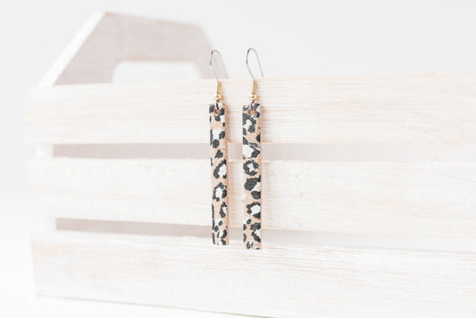 Leather Earrings / Simple / Wildcat Cork