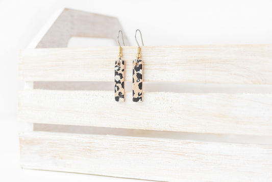 Leather Earrings / Simple Tiny / Wildcat Cork