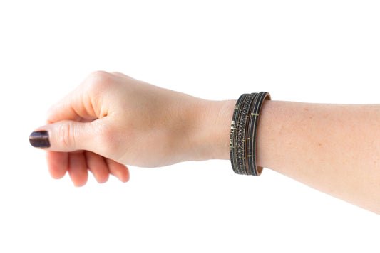 Leather Bracelet / Ultra Skinny Sliced Cuff / Egyptian Cork