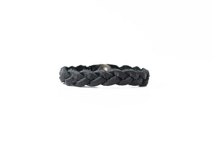 Braided Leather Bracelet / Deep Black