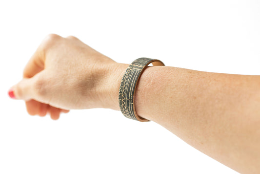 Leather Bracelet / Skinny Slim Cuff / Egyptian Cork