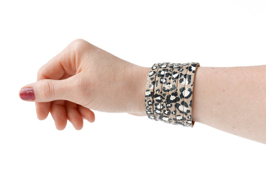 Leather Bracelet / Original Sliced Cuff / Wildcat Cork