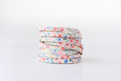 Leather Bracelet / Original Sliced Wrap Cuff / Blossom Cork