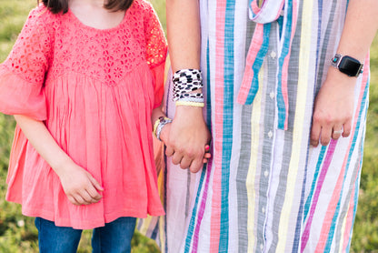 Braided Leather Bracelet Trio / Sunny Orchard