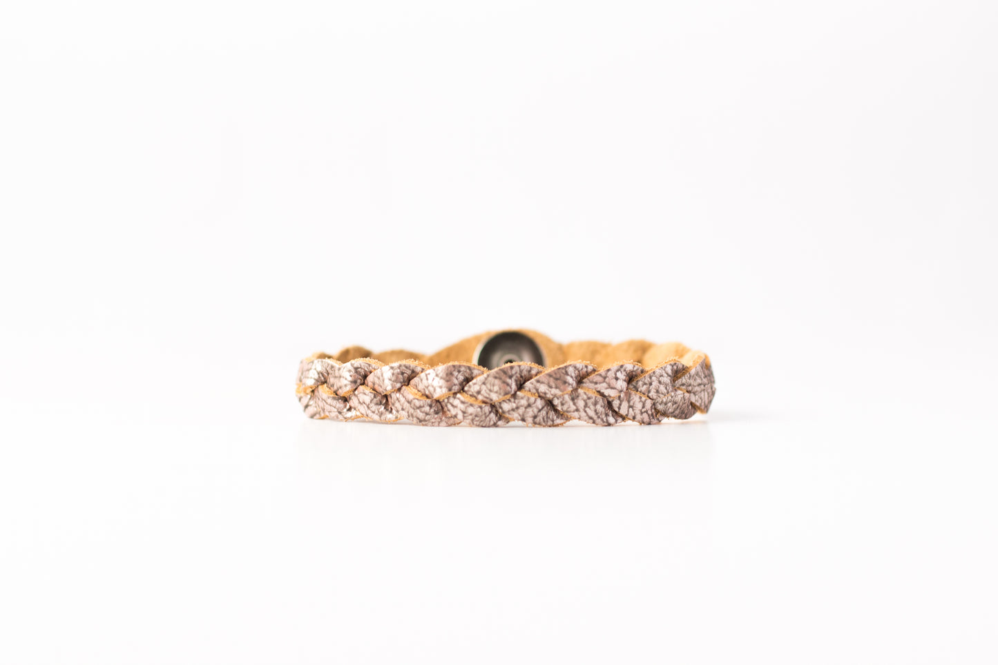 Braided Leather Bracelet / Antique Rosegold