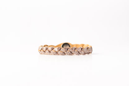 Braided Leather Bracelet / Antique Rosegold
