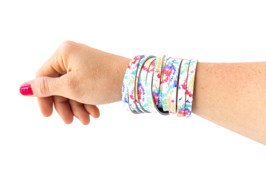 Leather Bracelet / Original Sliced Wrap Cuff / Kaleidoscope