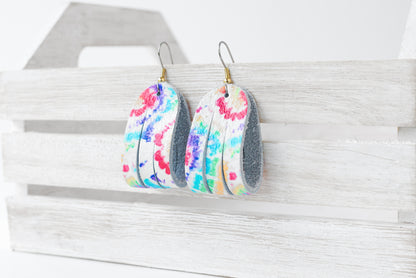 Leather Earrings / Mini Sliced / Kaleidoscope