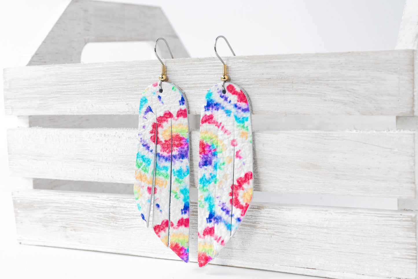 Leather Earrings / Fringe / Kaleidoscope