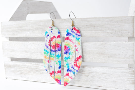 Leather Earrings / Fringe / Kaleidoscope