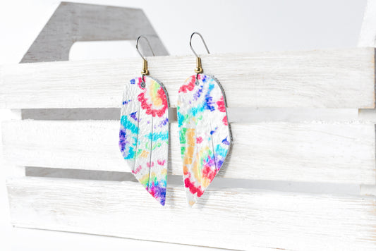 Leather Earrings / Mini Fringe / Kaleidoscope