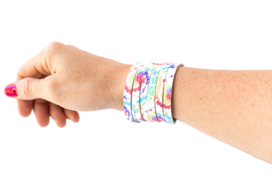 Leather Bracelet / Original Sliced Cuff / Kaleidoscope