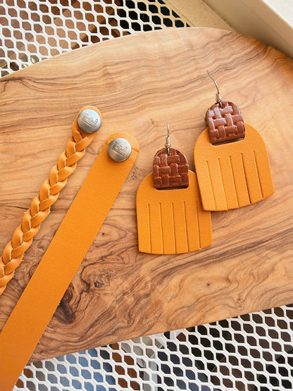 Braided Leather Bracelet / Butternut