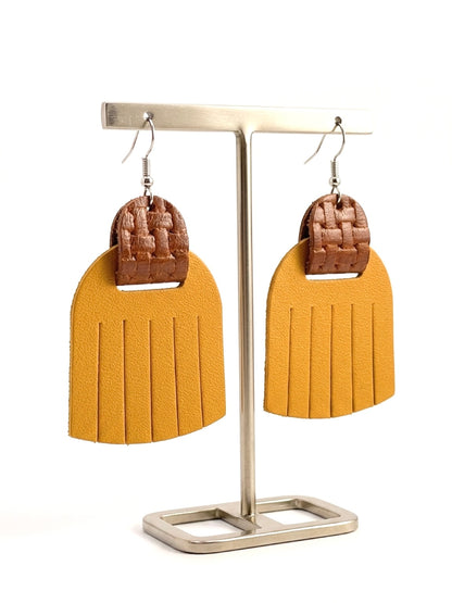 Leather Earrings / Fringies / Butternut & Basuketto