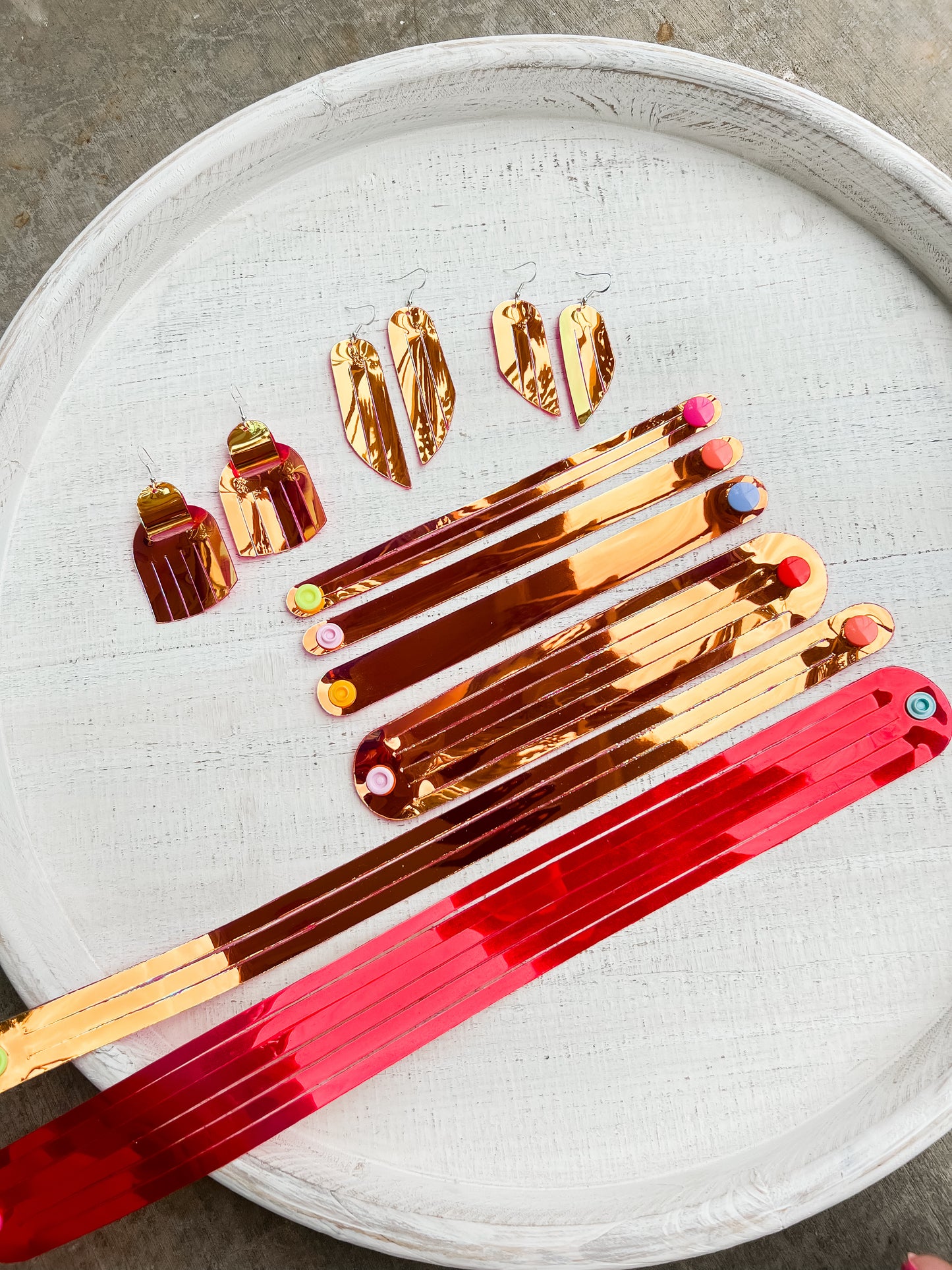 Leather Earrings / Fringe / Hot Pepper Jelly