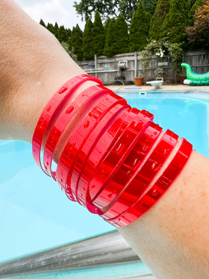 Leather Bracelet / Original Sliced Cuff / Hot Pepper Jelly