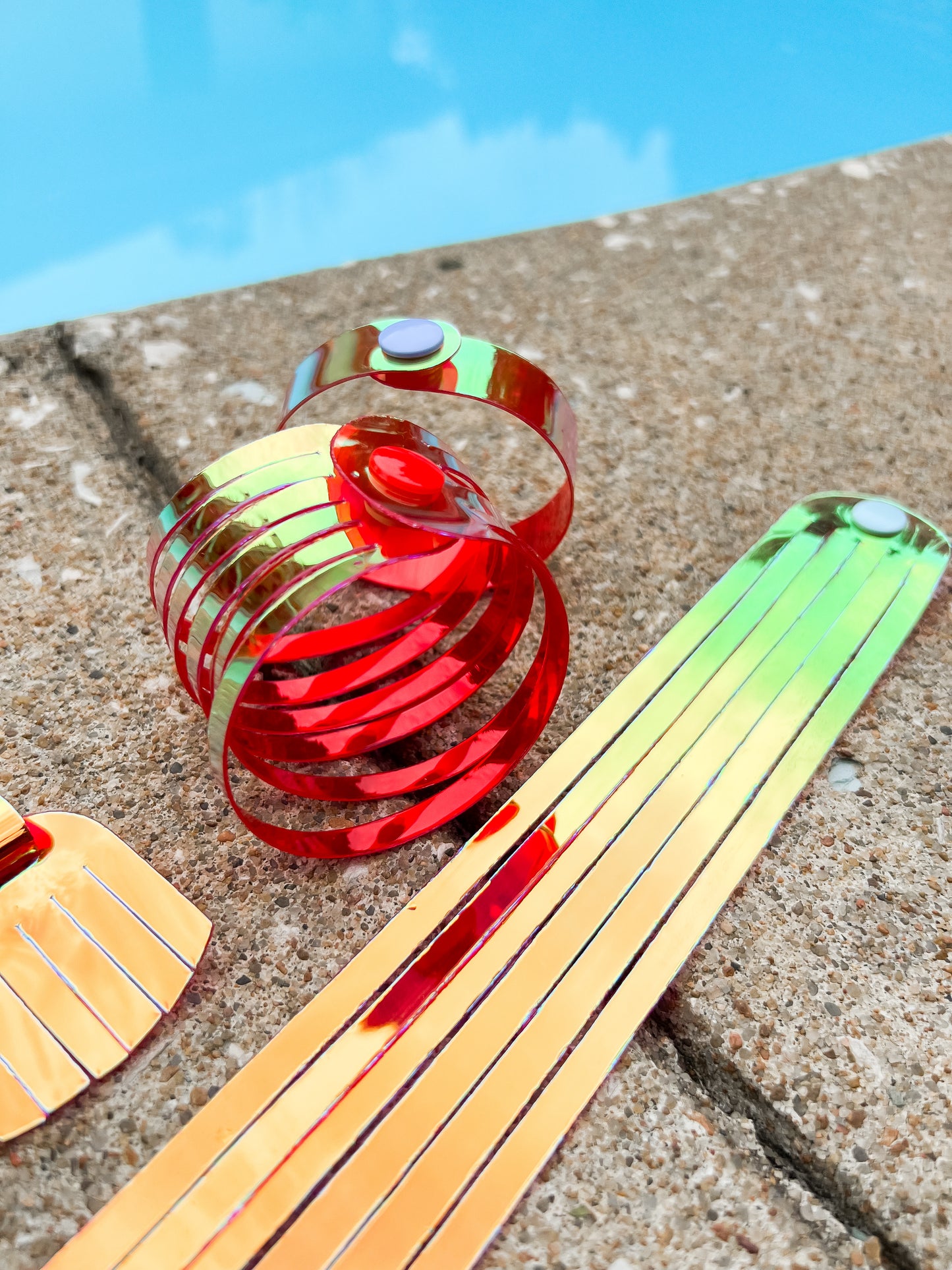 Leather Earrings / Fringies / Hot Pepper Jelly