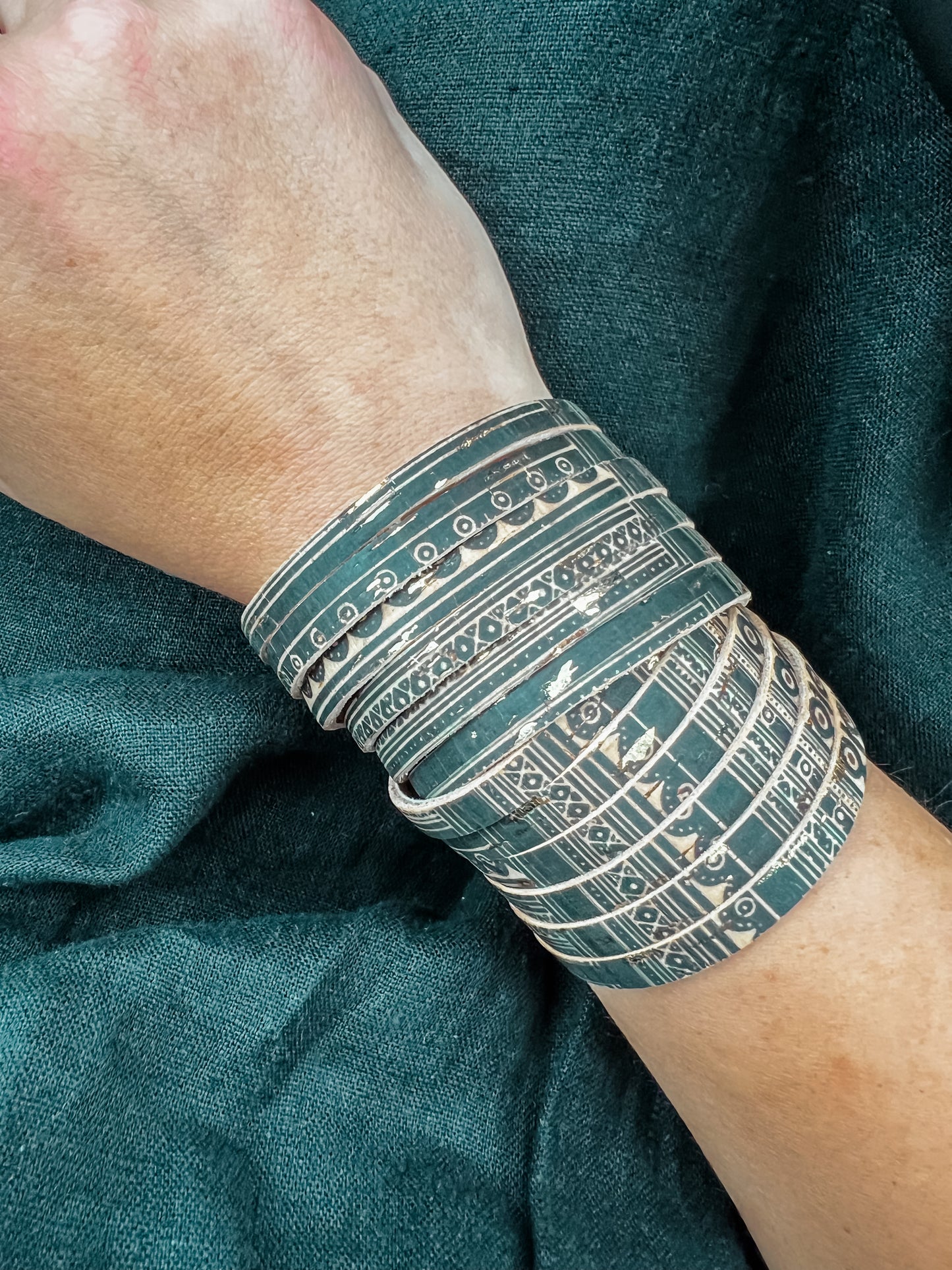 Leather Bracelet / Original Sliced Wrap Cuff / Egyptian Cork