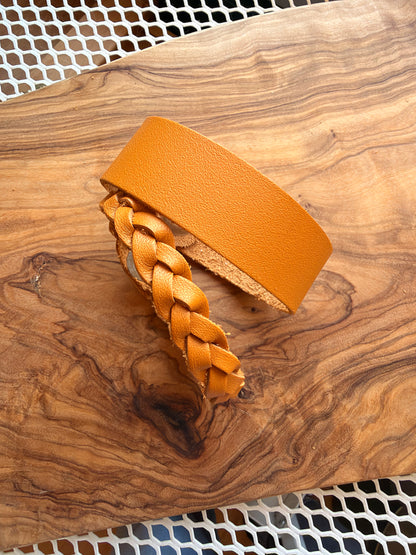 Braided Leather Bracelet / Butternut