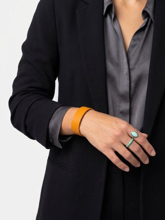 Leather Bracelet / Slim Cuff / Butternut