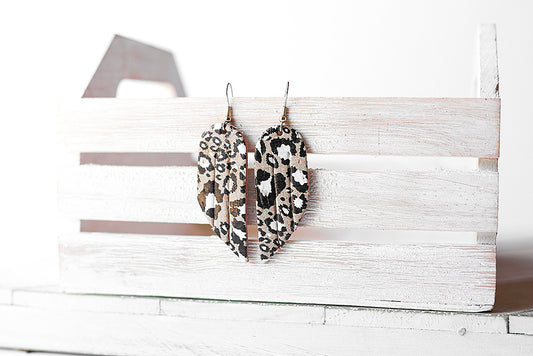 Leather Earrings / Mini Fringe / Wildcat Cork