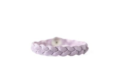 Braided Leather Bracelet / Orchid