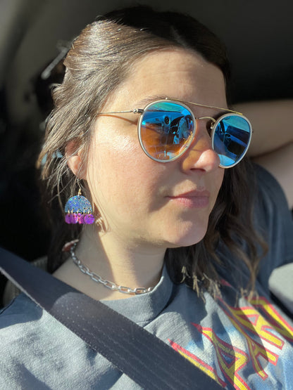 Leather Earrings / Isabella / Arizona Turquoise