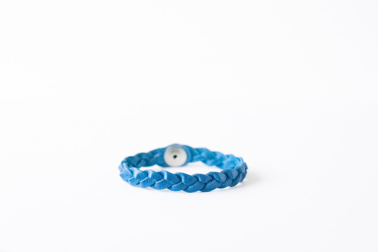 Braided Leather Bracelet / Cobalt Blue