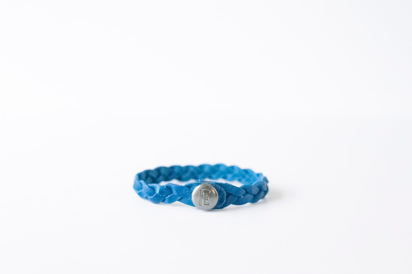 Braided Leather Bracelet / Cobalt Blue