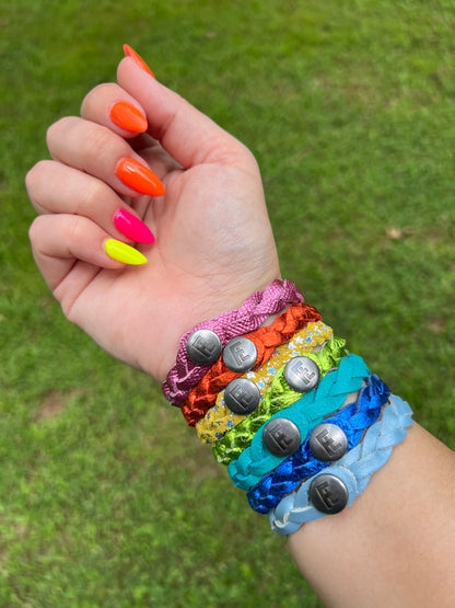 Leather Bracelet / Skinny Slim Cuff / Rainbowy