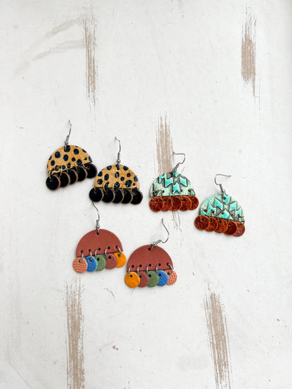 Leather Earrings / Isabella / Arizona Turquoise