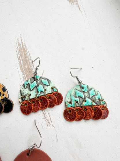 Leather Earrings / Isabella / Arizona Turquoise