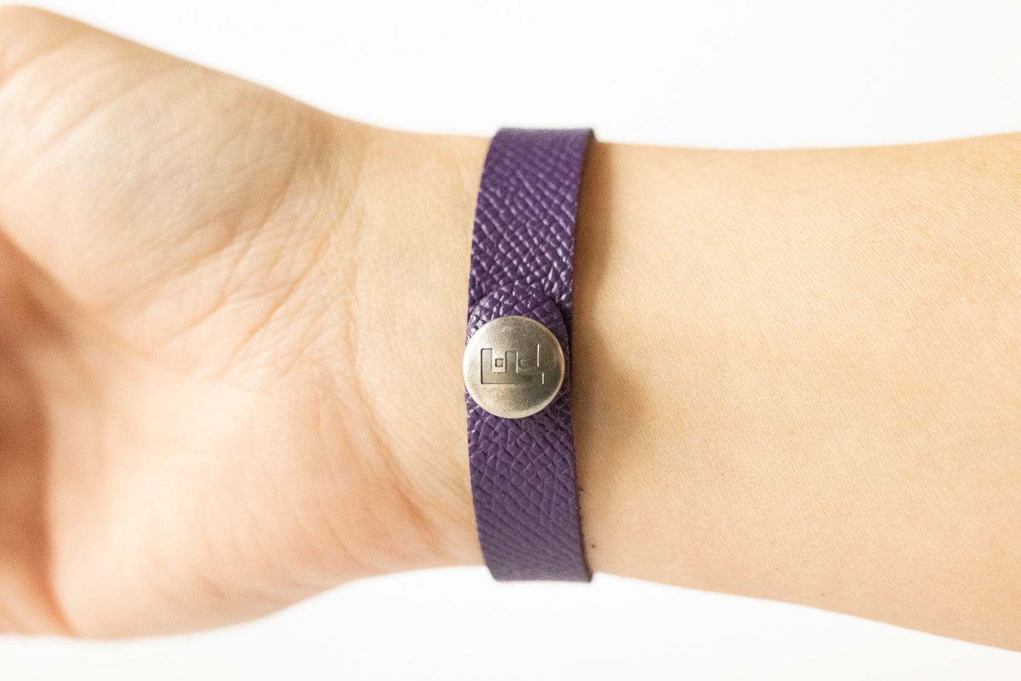 Leather Bracelet / Skinny Slim Cuff / Aubergine